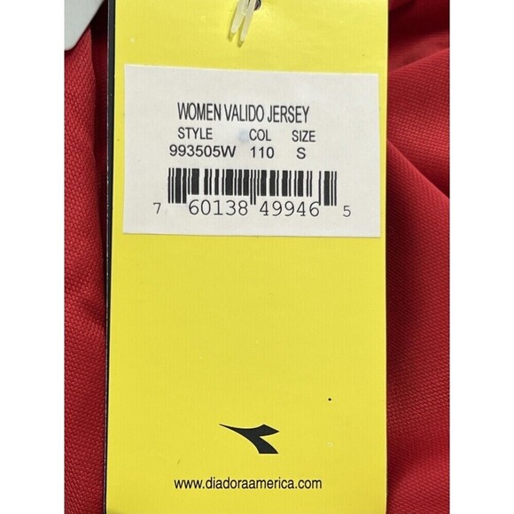 Diadora DiaDry Short Sleeve Women's Athletic Soccer Running Jersey Red White S - Picture 8 of 10